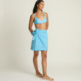 women's le marin blue short pareo