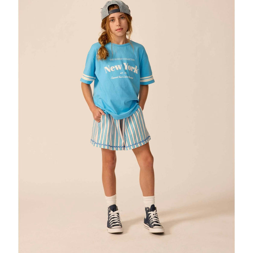 Flutter Shorts in Pink Cloud Stripe