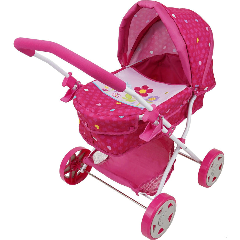 Garden Pram N Doll Set - 14" Baby Doll & Folding Pram Set