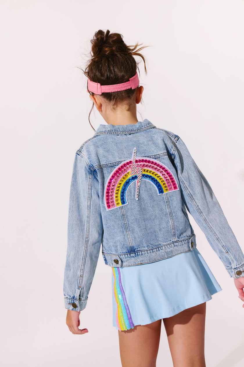 Gems Rainbow Flash Denim Jacket