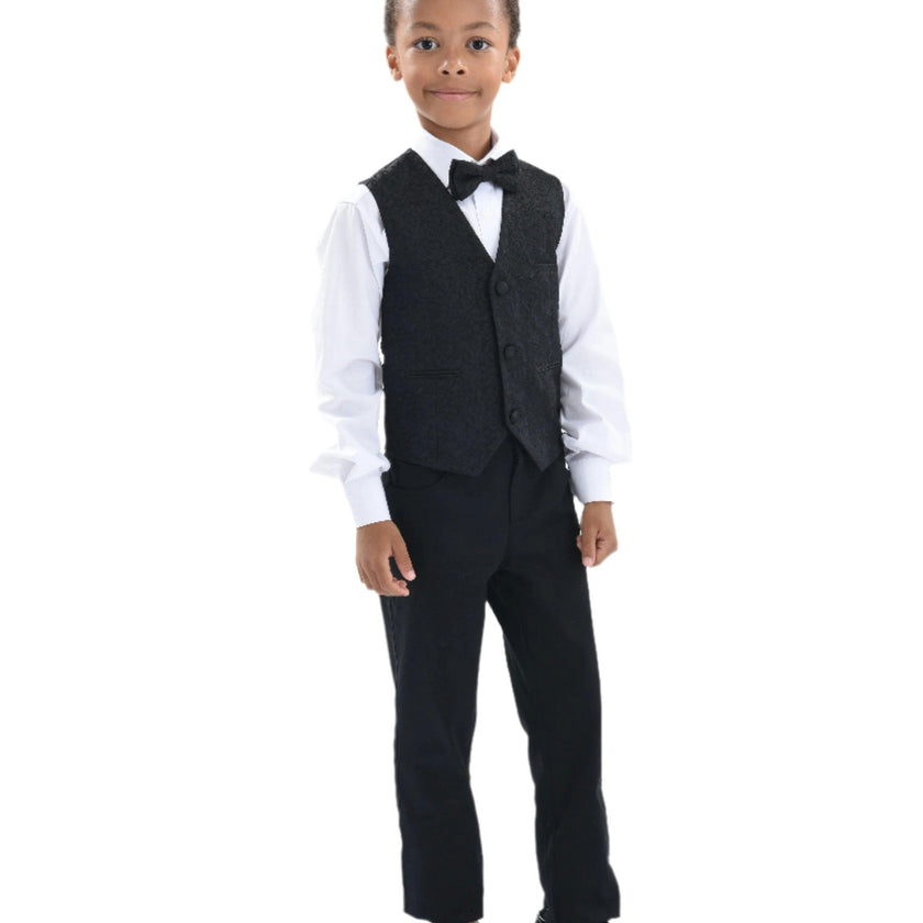 Black Nero Floral Vest Outfit Set