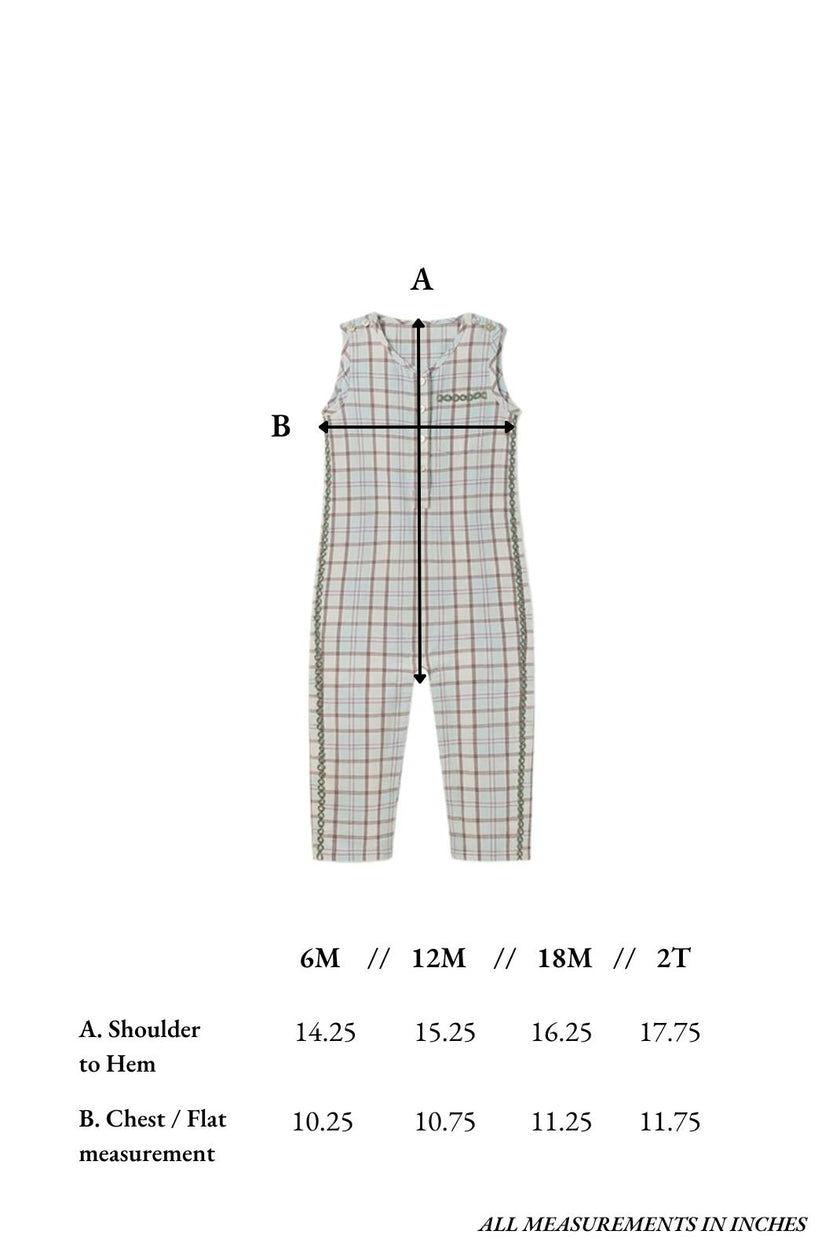 Jonathan Romper in Powder Plaid