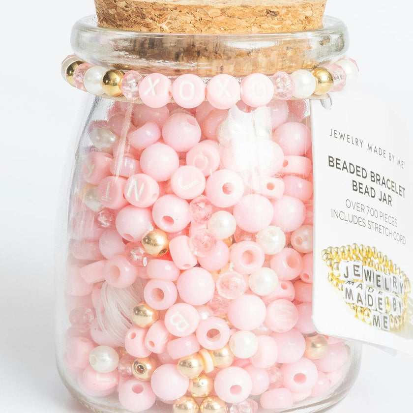 XOXO Gold and Pink Letter DIY Bead Jar