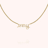 Women's Personalized Rope Chain Necklace, Yellow Gold-Filled