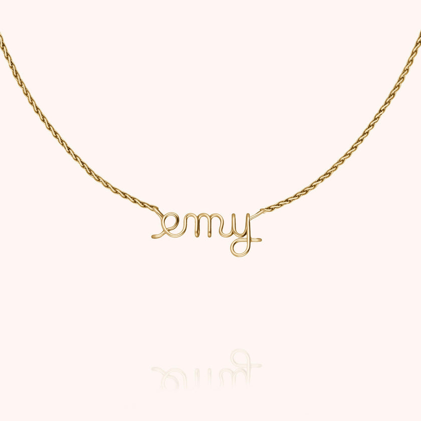 Women's Personalized Rope Chain Necklace, Yellow Gold-Filled