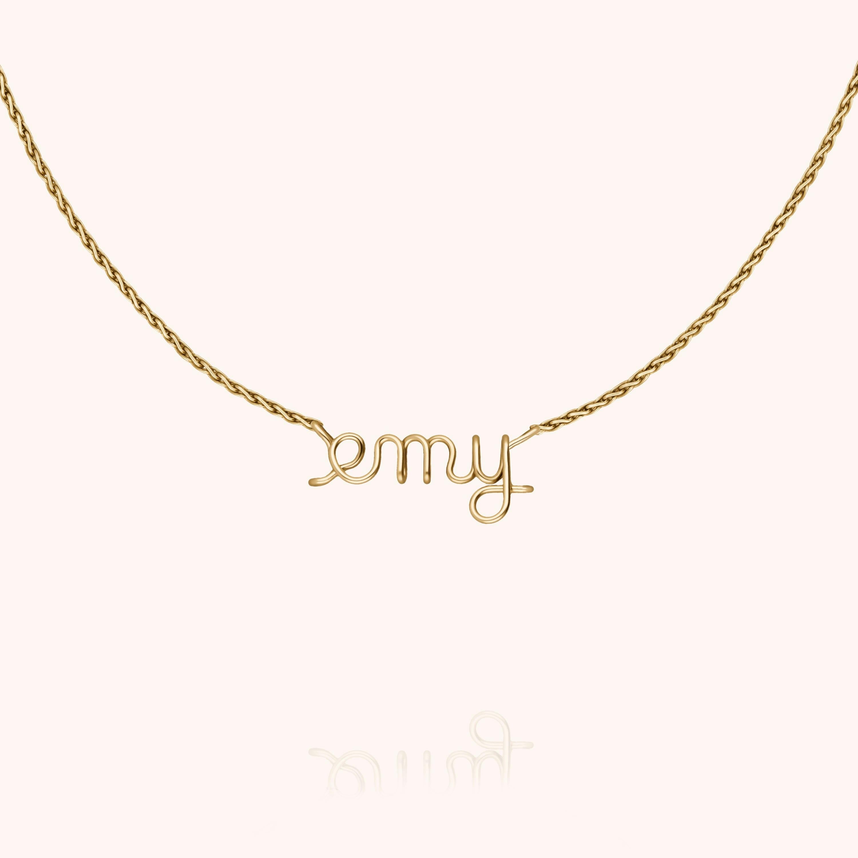 Women's Personalized Rope Chain Necklace, Yellow Gold-Filled