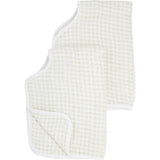 Cotton Muslin Burp Cloth 2 Pack - Tan Gingham