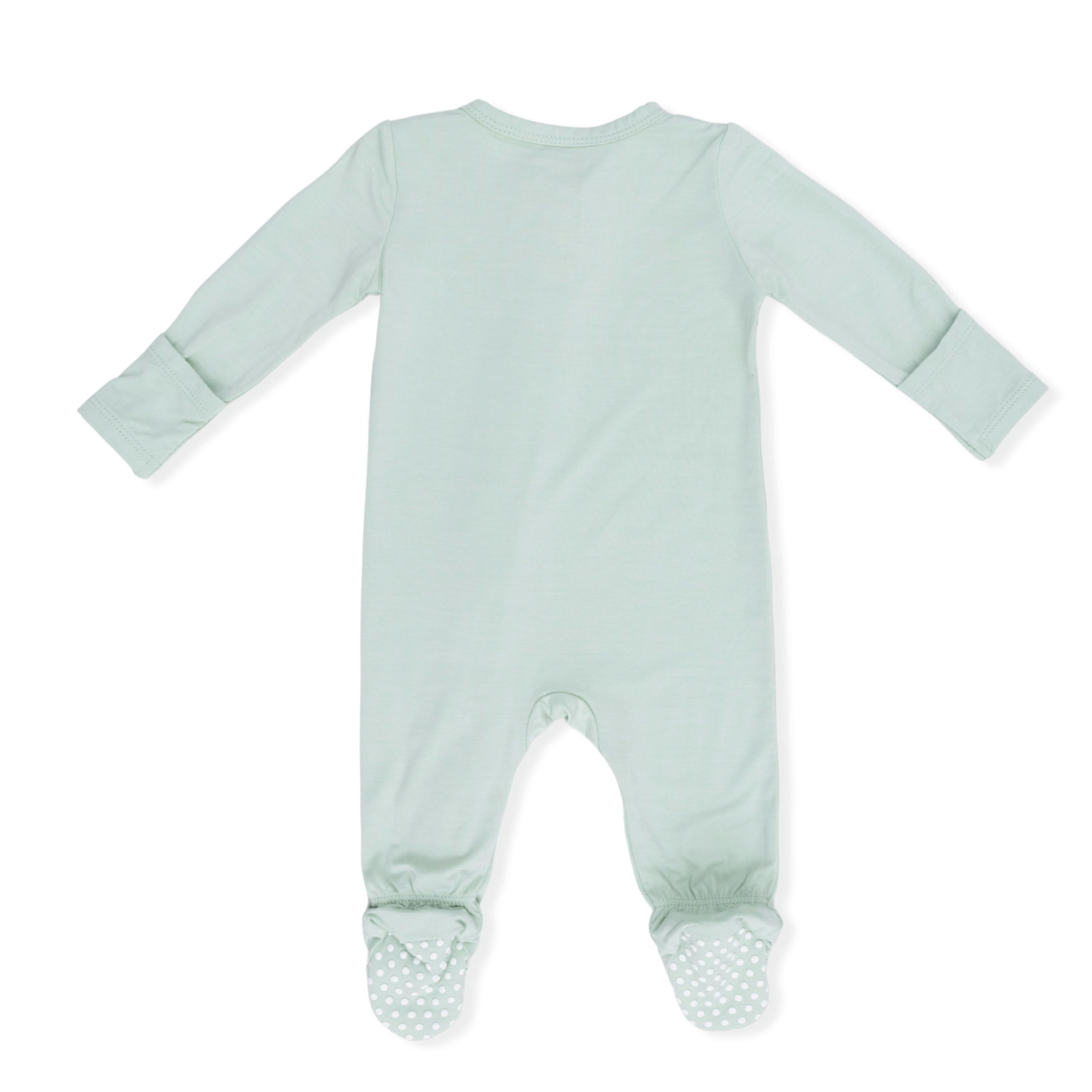 Solid Cameo Green - 2 Way Zipper Footie