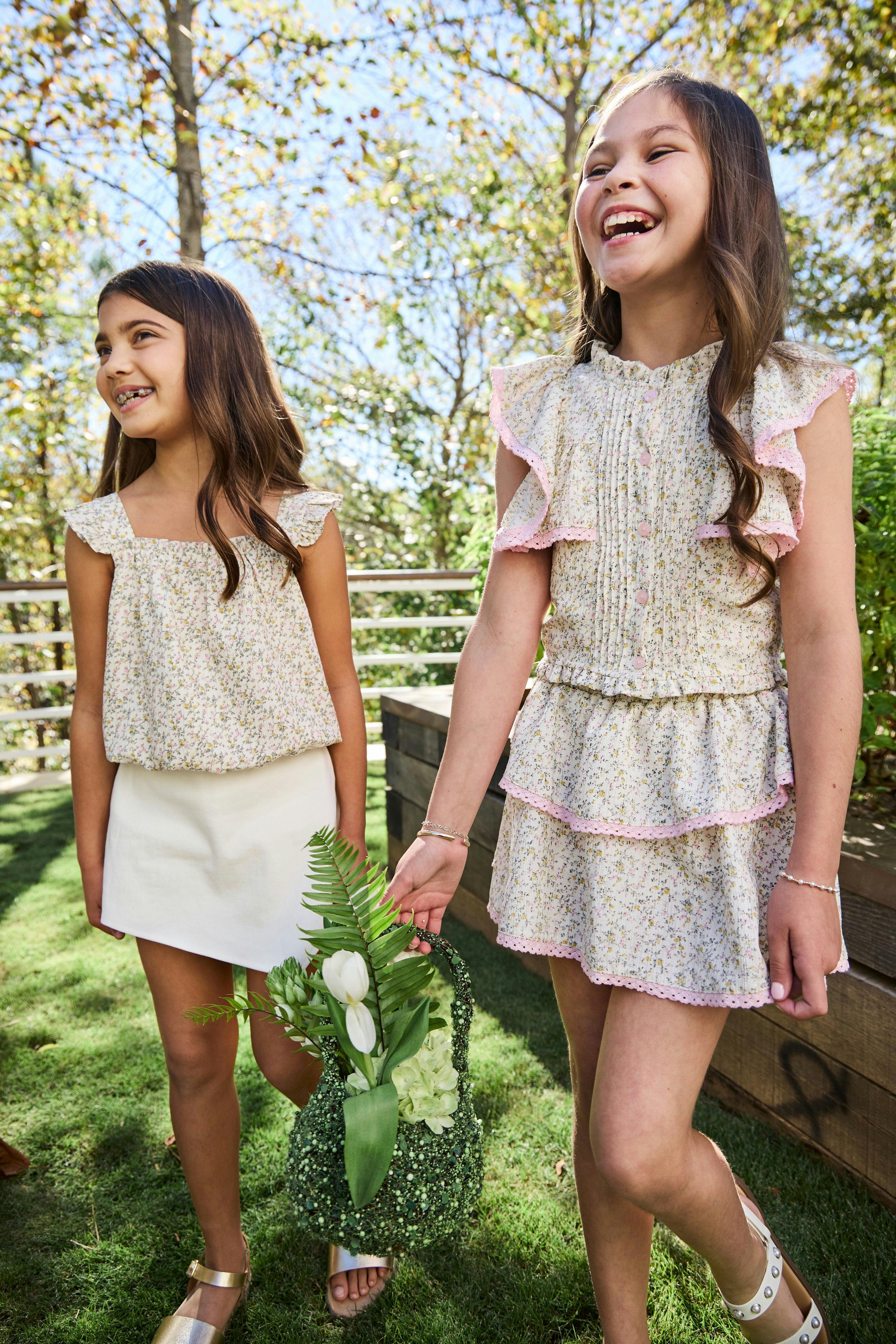 Posie Top Cream Ditsy
