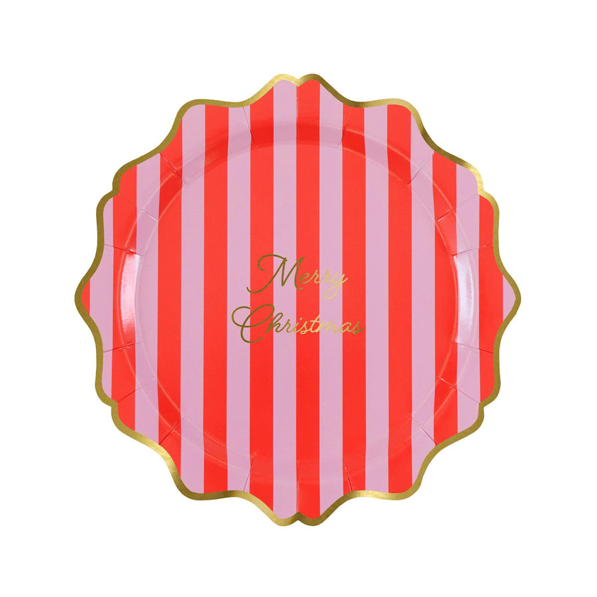 Striped Merry Christmas Side Plates
