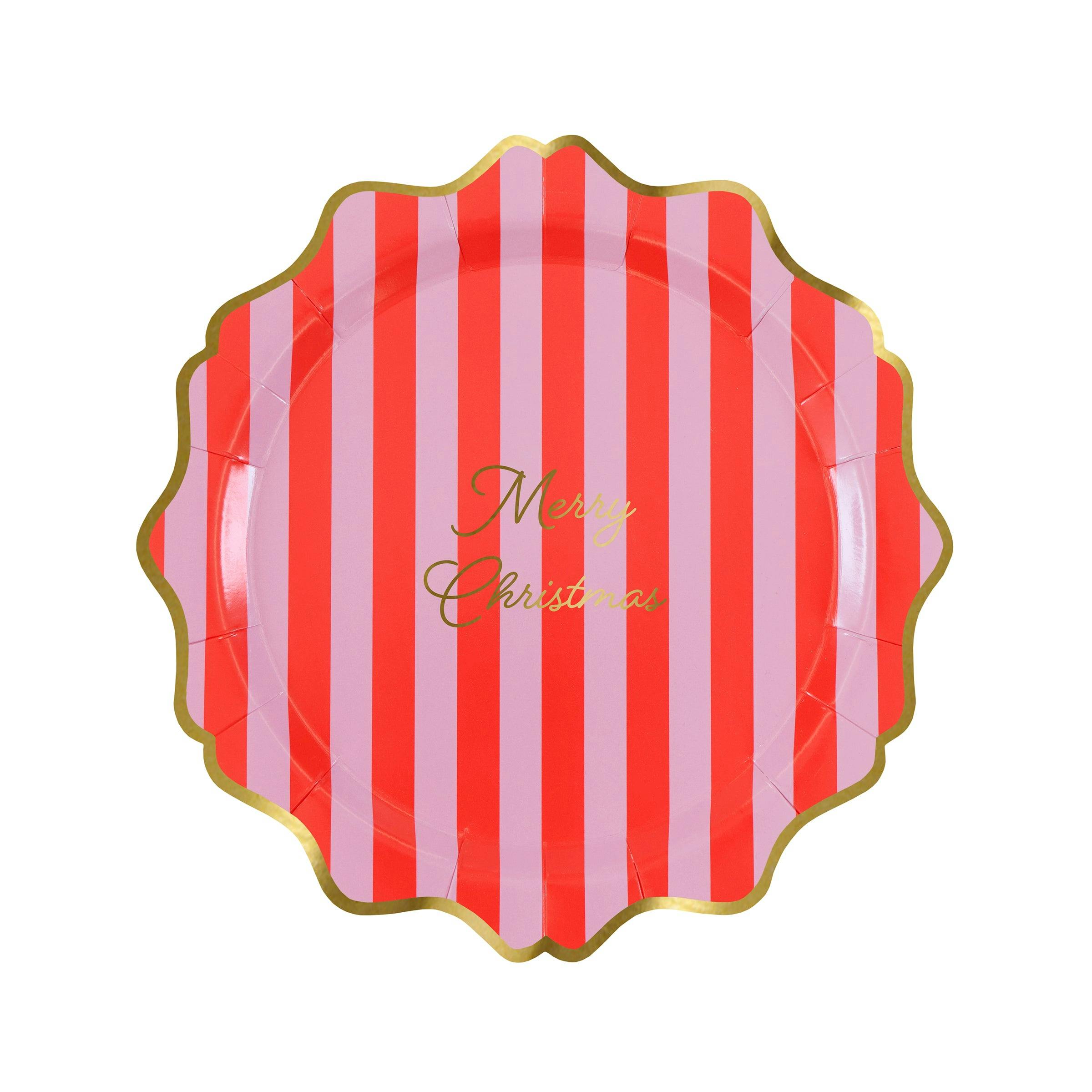 Striped Merry Christmas Side Plates