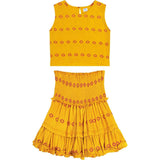 Women's Maribel Embroidered Crop Tank & Skirt Set, Yellow