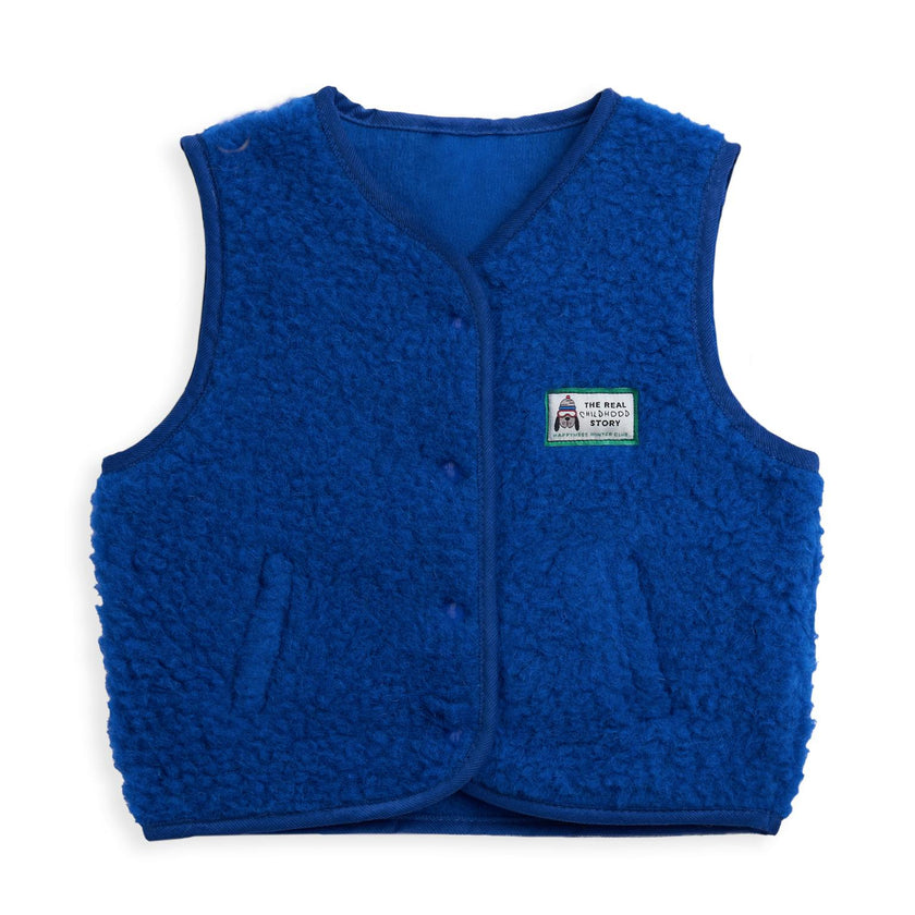 children's merino wool vest - cobalt