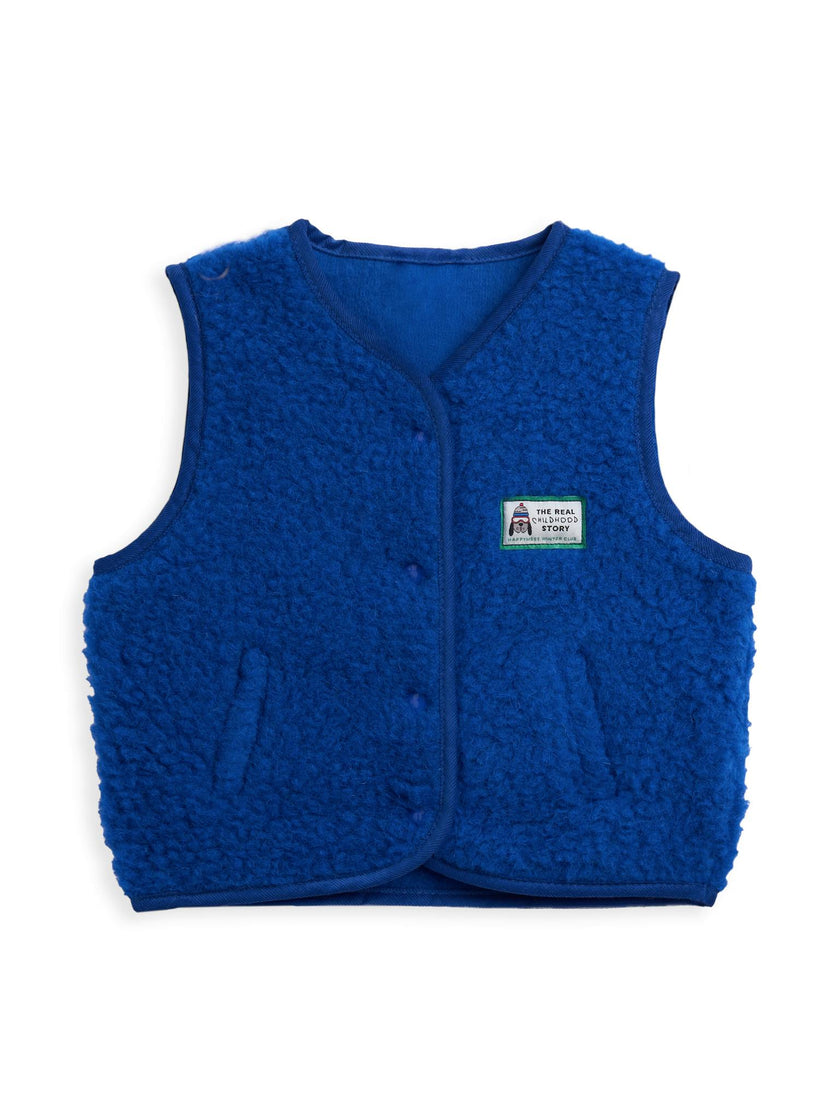 children's merino wool vest - cobalt