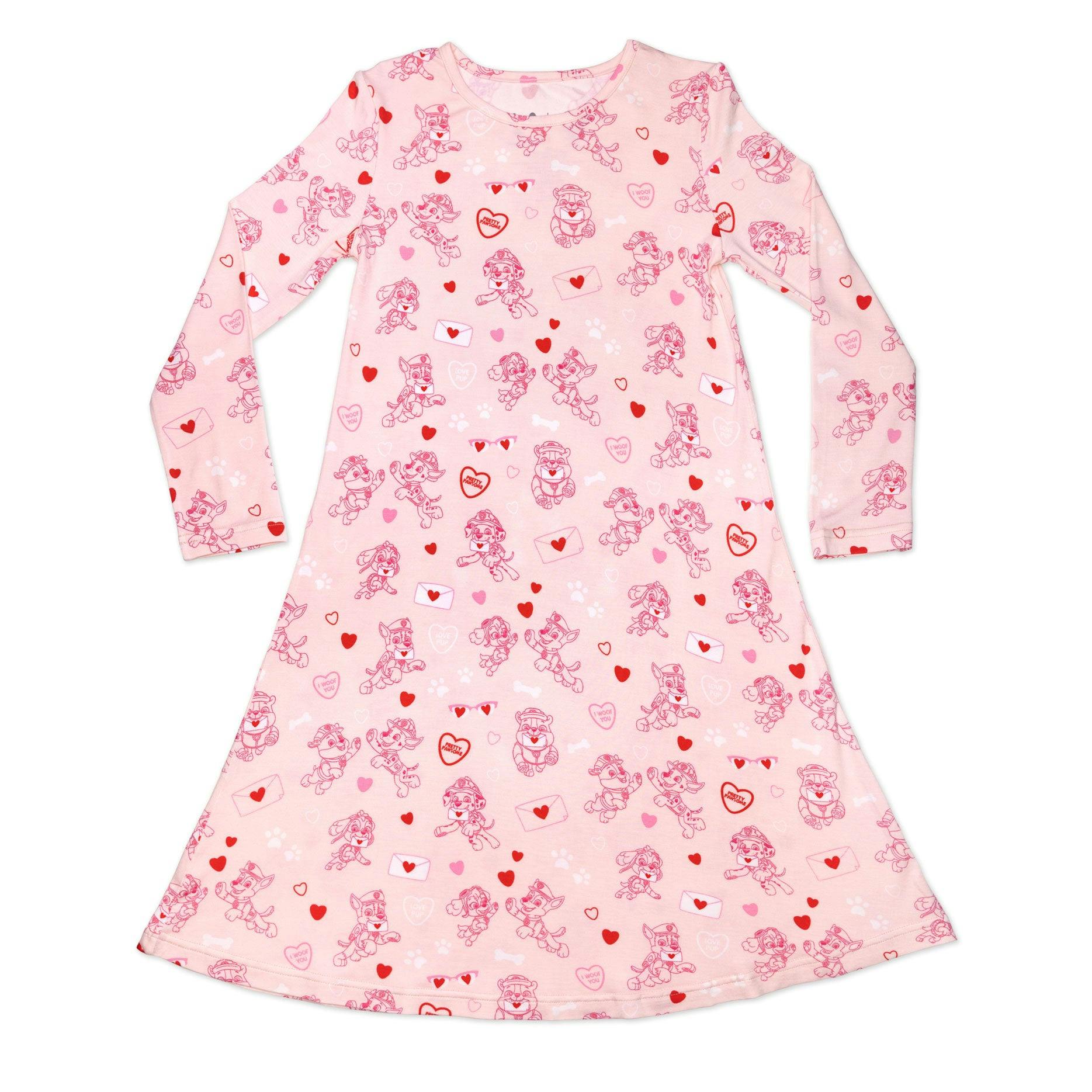 PAW Patrol: Love Paws Pink Bamboo Girls' Long Sleeve Dress