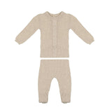 Braided Rope Knit Long Sleeve Sweater & Pant 2-Piece Set