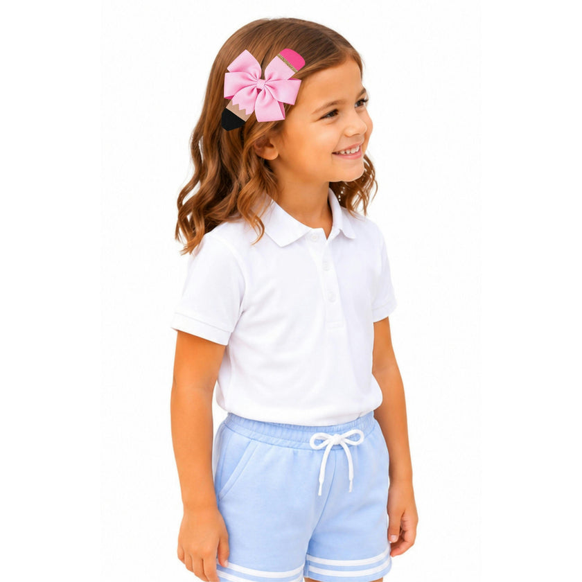 Pencil Back-to-School Hair Bow