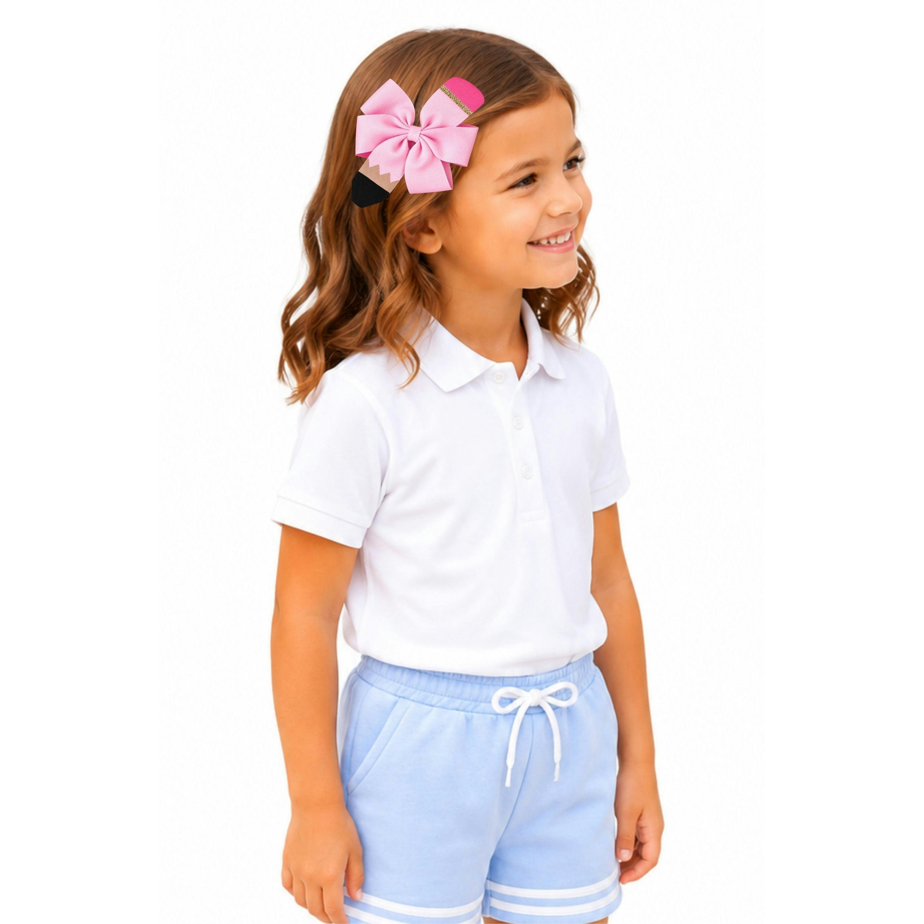 Pencil Back-to-School Hair Bow