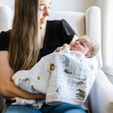 Cotton Muslin Baby Quilt - Party Animals