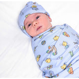 Easter Blue Bamboo Swaddle & Beanie Set