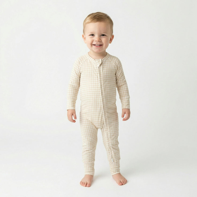Sandstone Gingham Bamboo Sleeper
