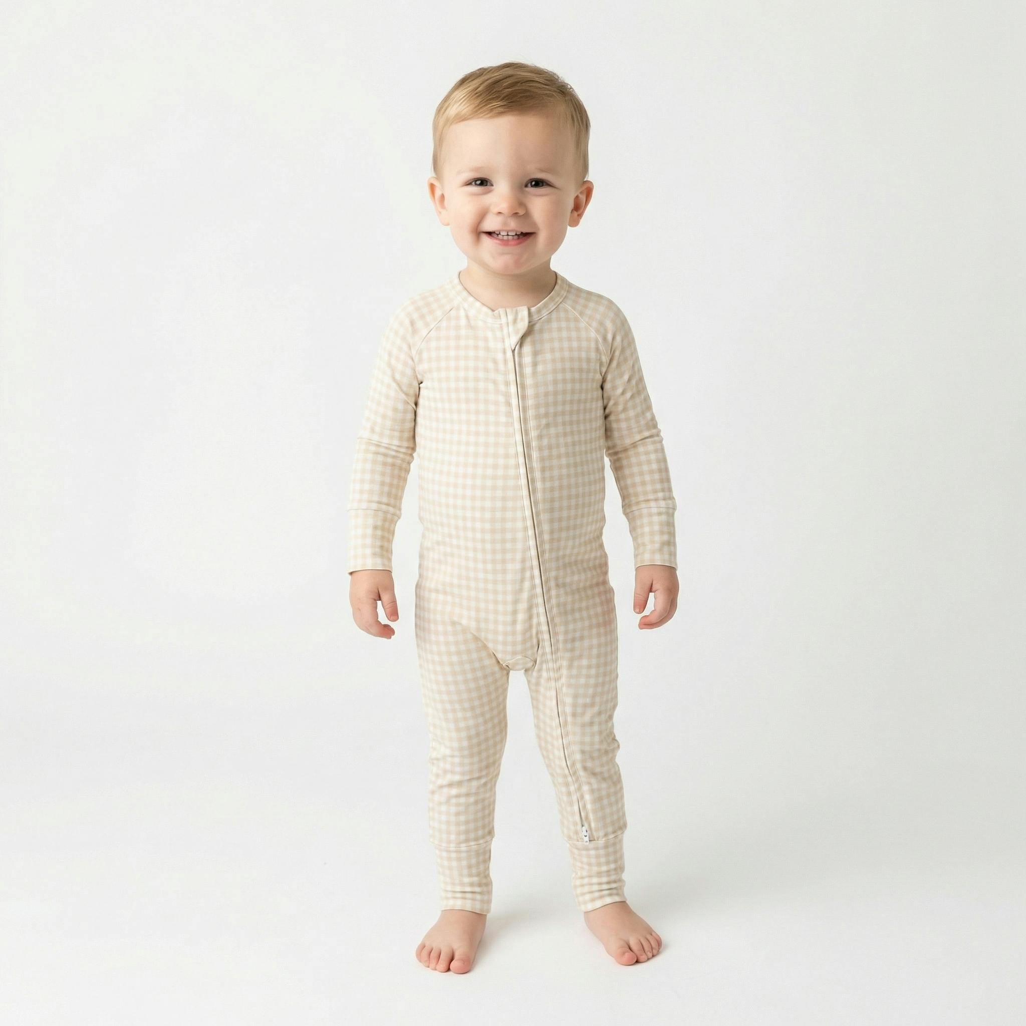 Sandstone Gingham Bamboo Sleeper
