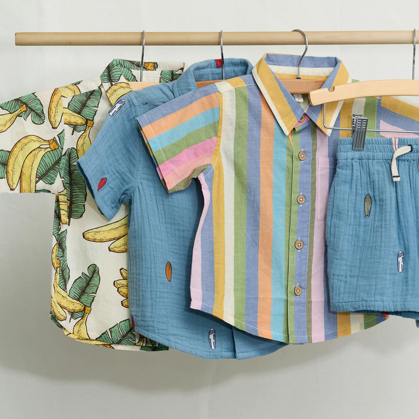 Baby Boys Jack Shirt - Surfboard Embroidery