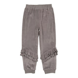 Velour Ribbed Waist & Cuff Ruffle Joggers