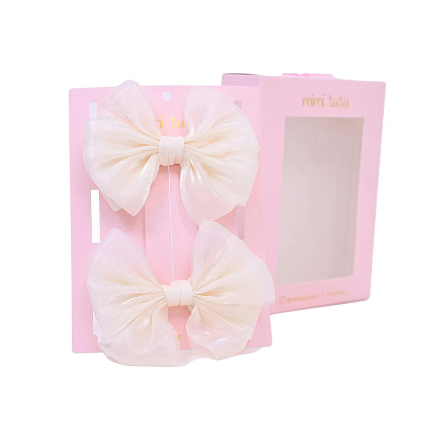 Multicolor Satin Bow Hairclip Set