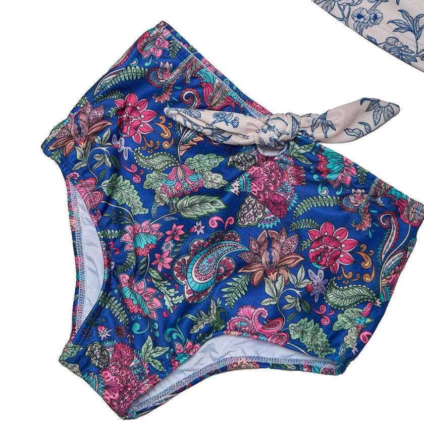 Girls Tankini Set – Ruffle Trim & High-Waisted Bottoms (River)