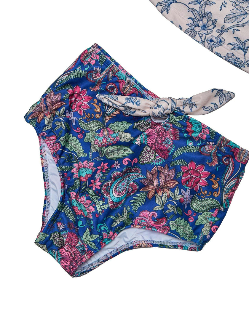 Girls Tankini Set – Ruffle Trim & High-Waisted Bottoms (River)