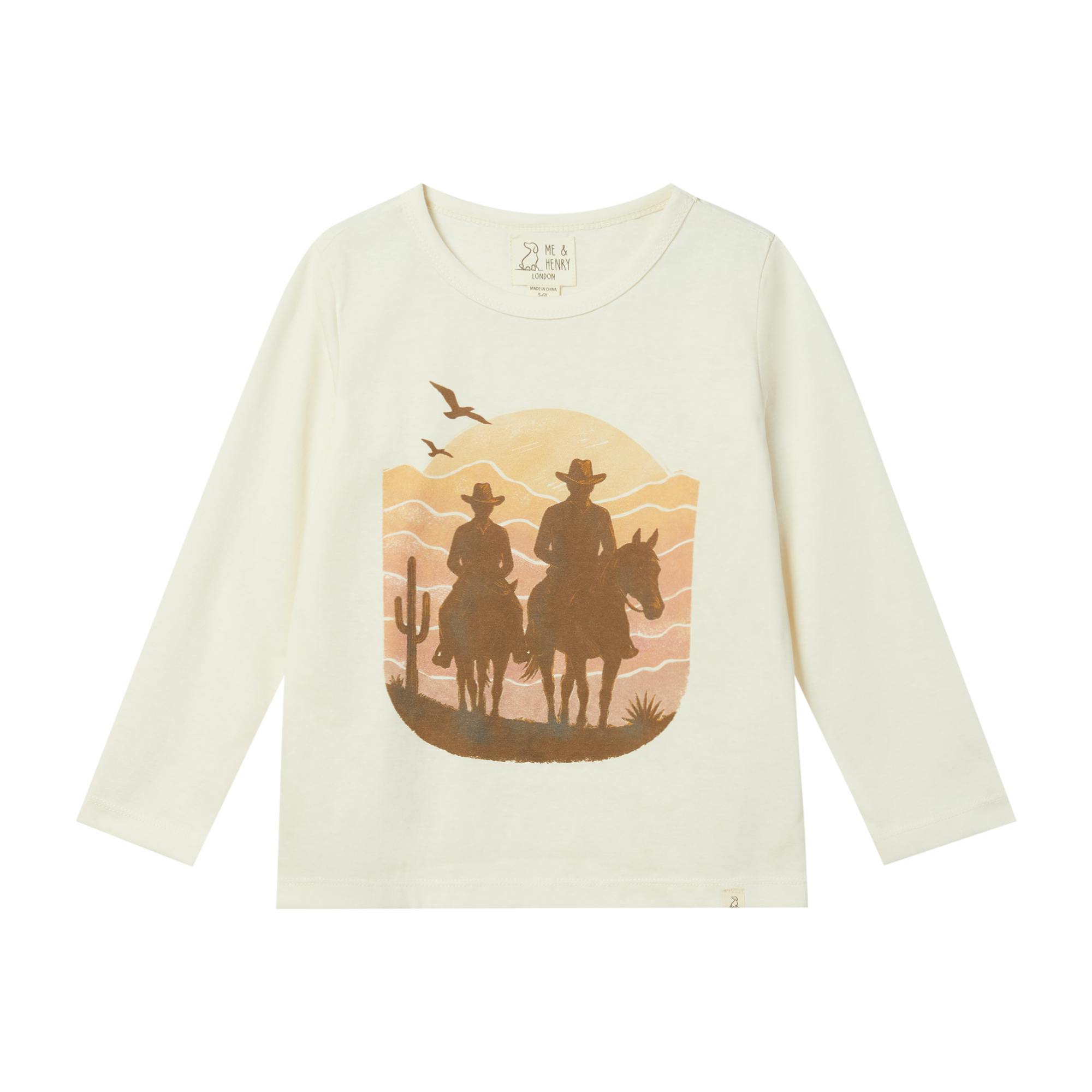 CHEROKEE Cowboy Sunset Printed Tee