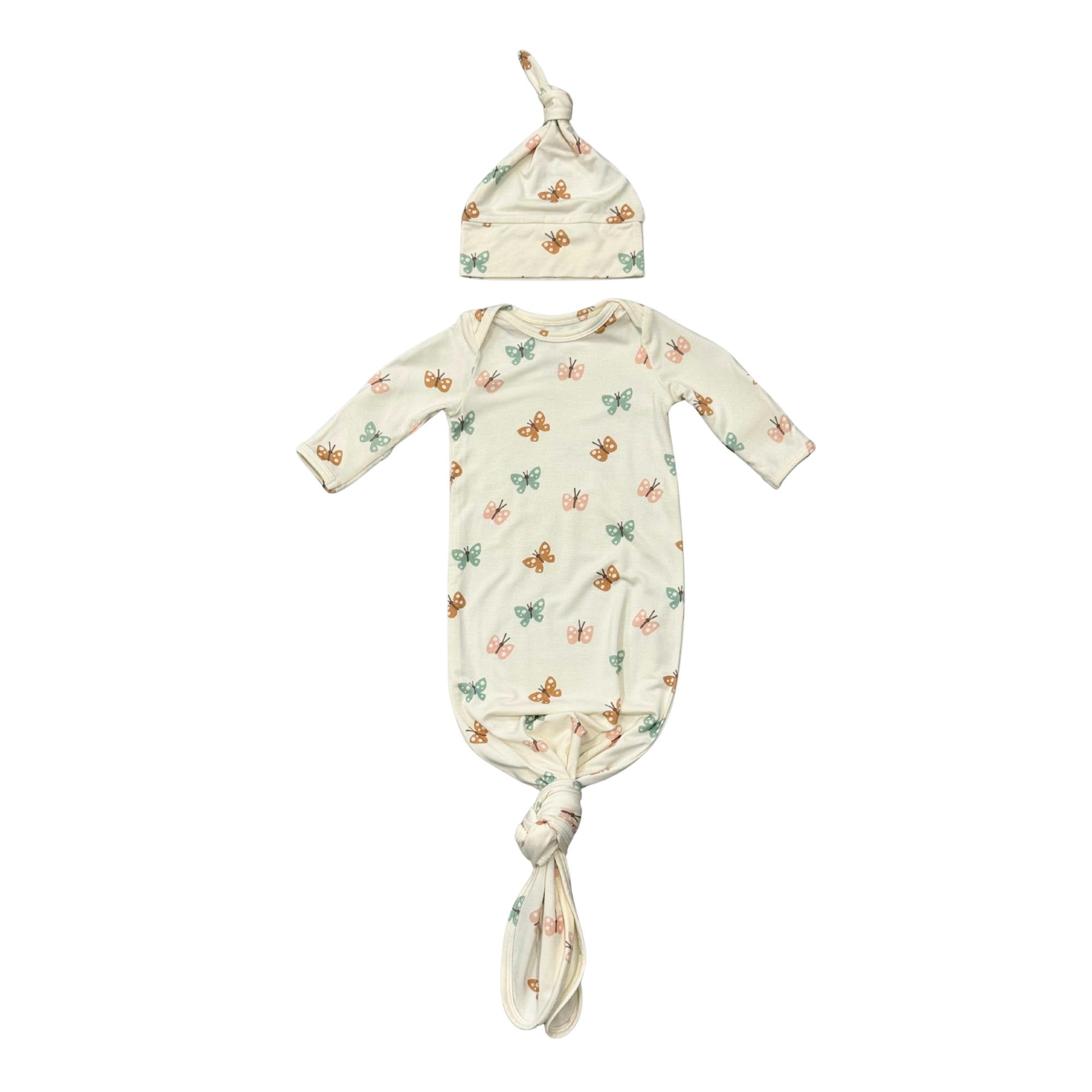 Knotted Sleeper Set in Pastel Butterflies