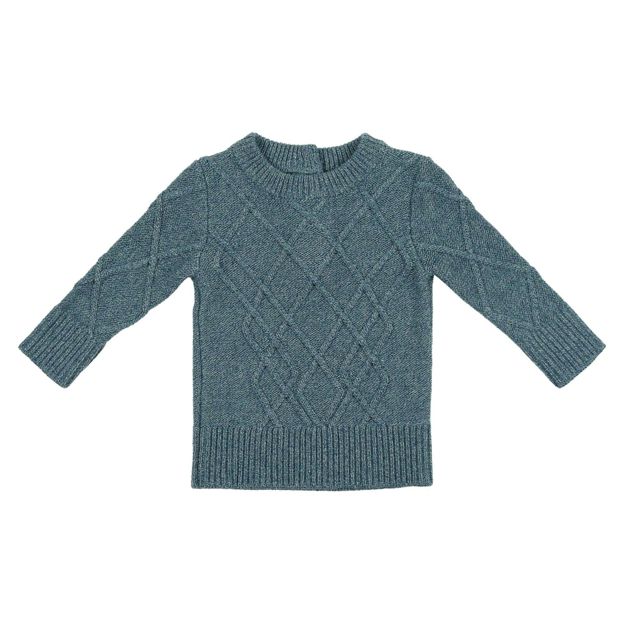 Chunky Cable Knit Ribbed Collar Sweater