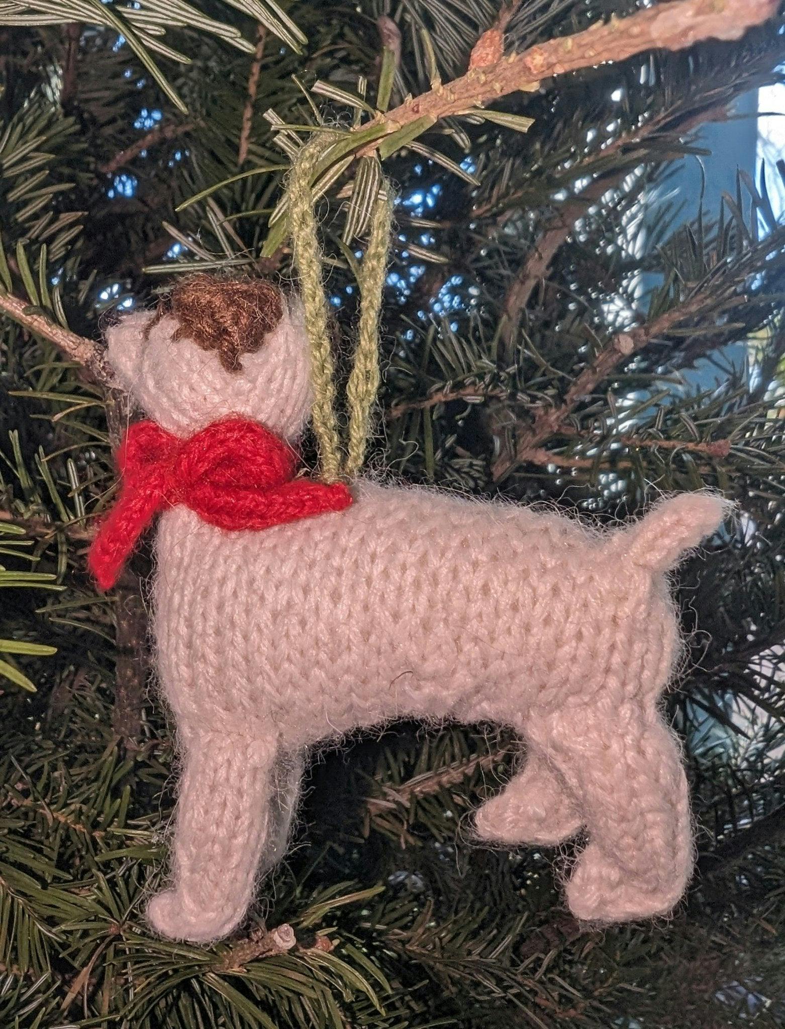 Jack Russell Terrier Dog Hand Knit Christmas Ornament Arcadia Home