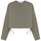 Cotton Cropped Side Tie Blouse