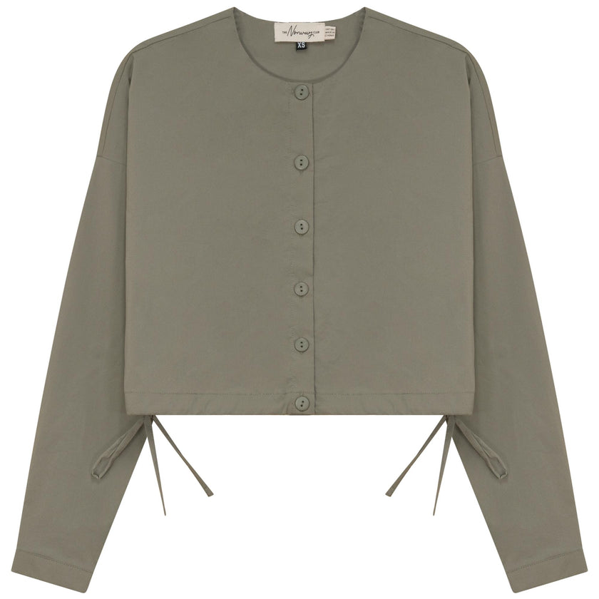 Cotton Cropped Side Tie Blouse