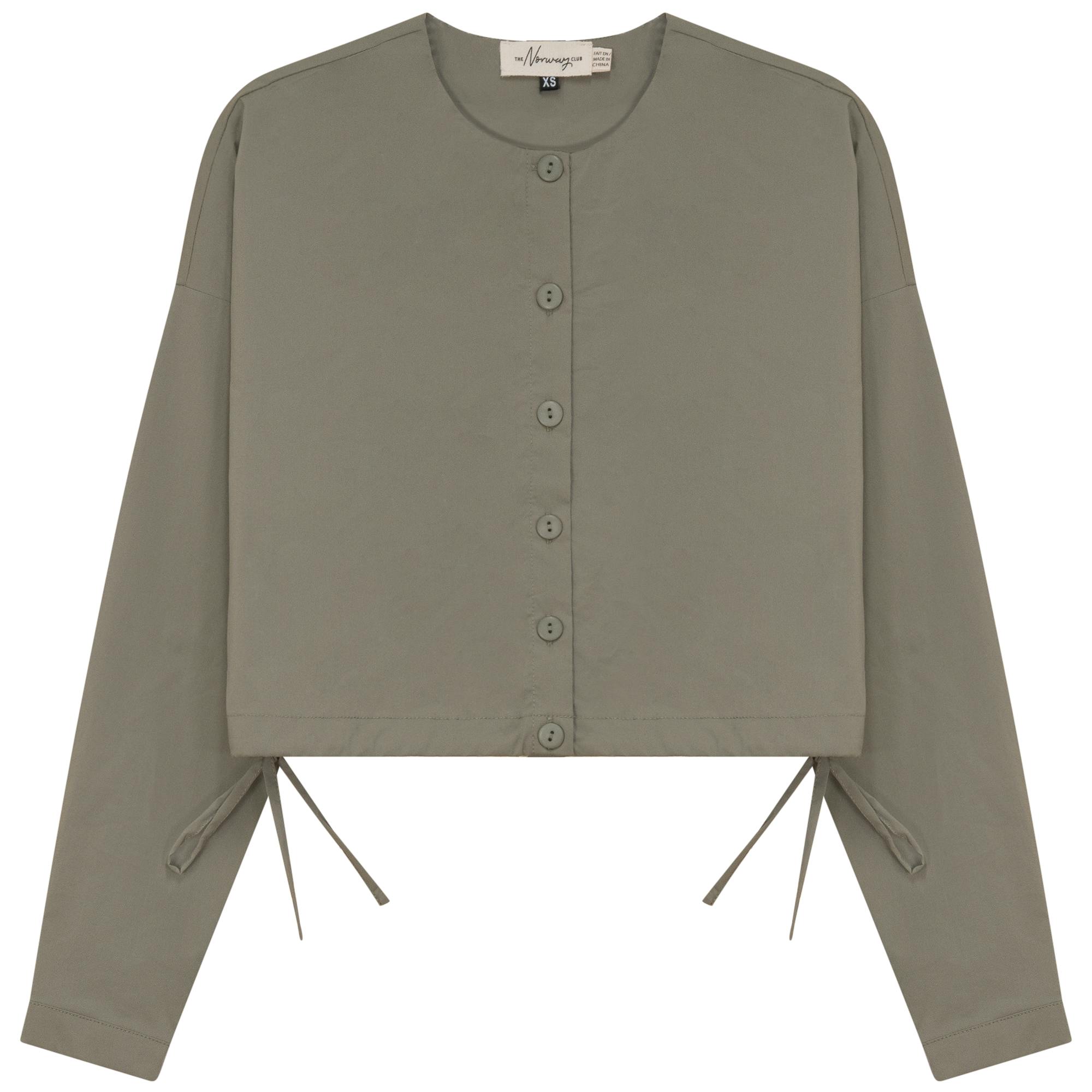 Cotton Cropped Side Tie Blouse