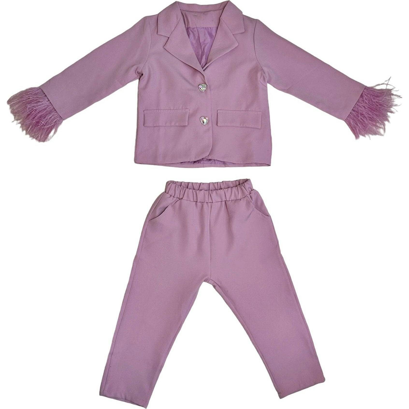 Women’s Feather Trims Suit Lavender