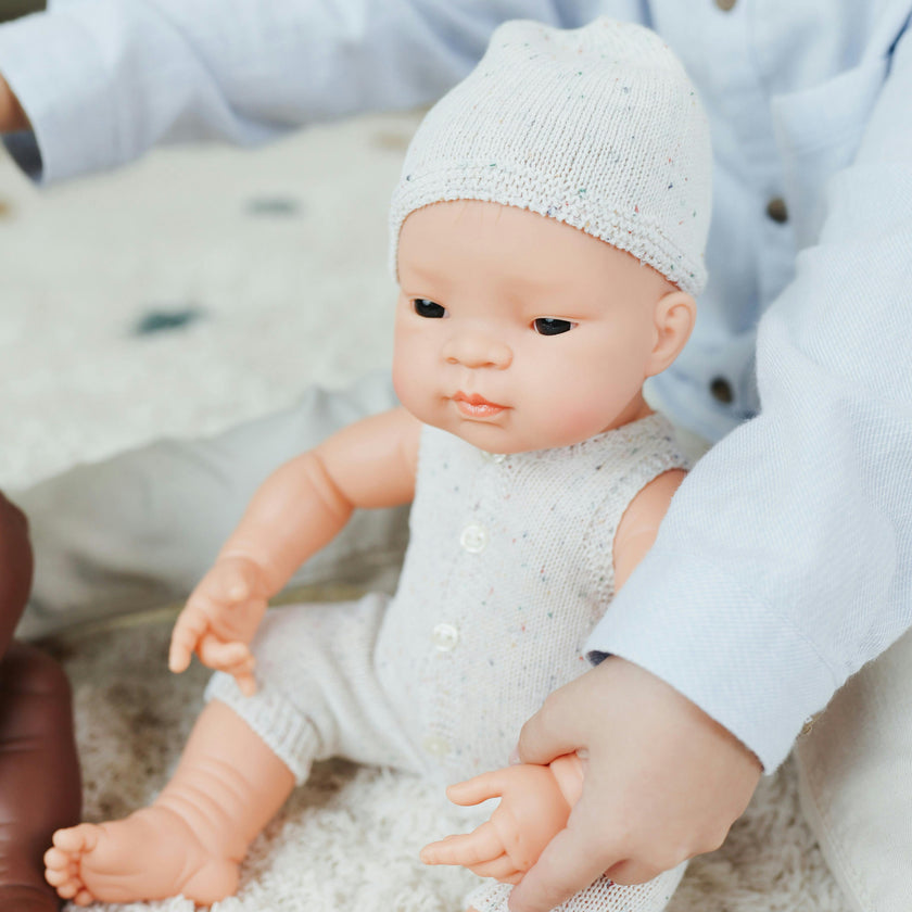 Knitted Doll Outfit 15 3/4'' – Overall & Beanie Hat