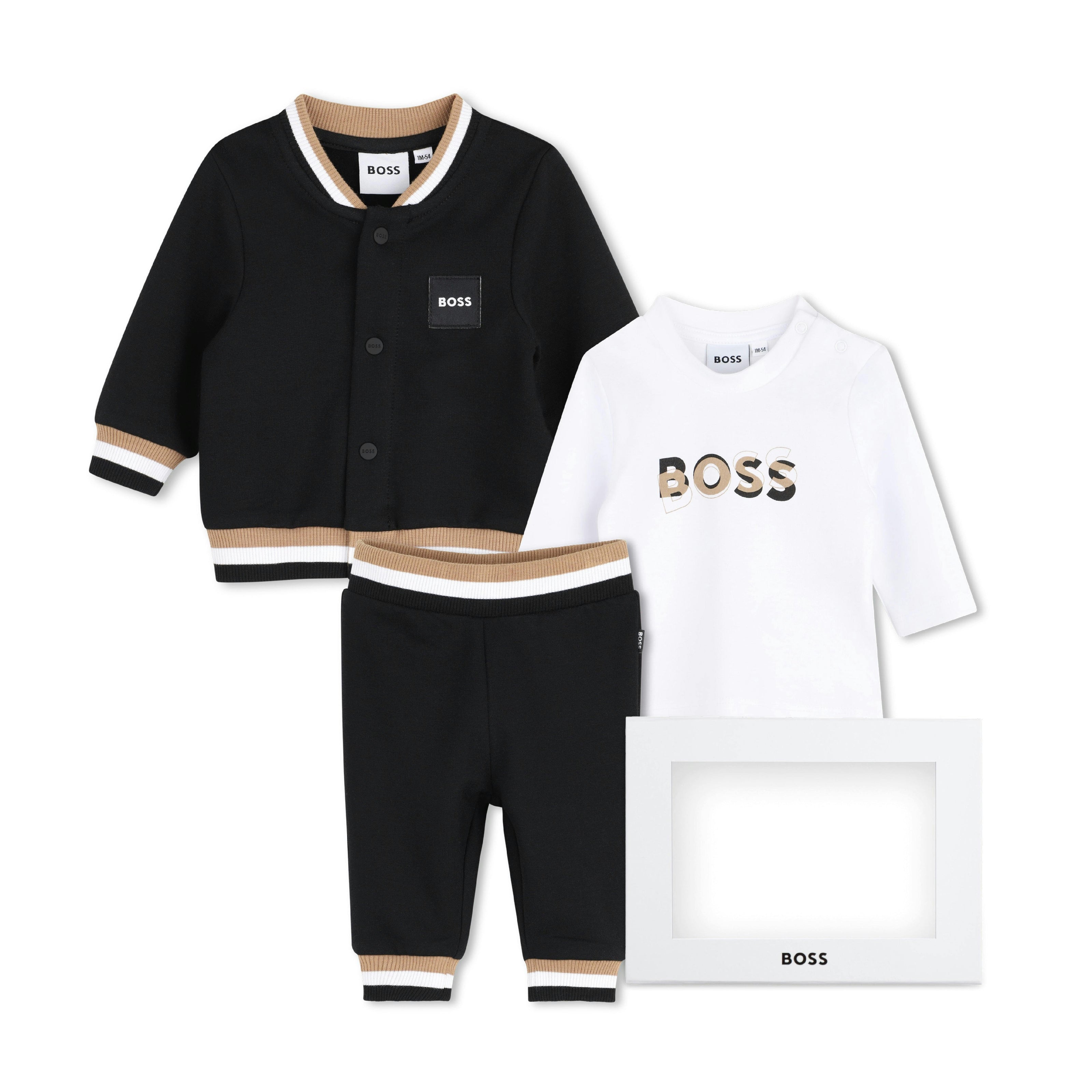 Black Logo Baby Jacket Set