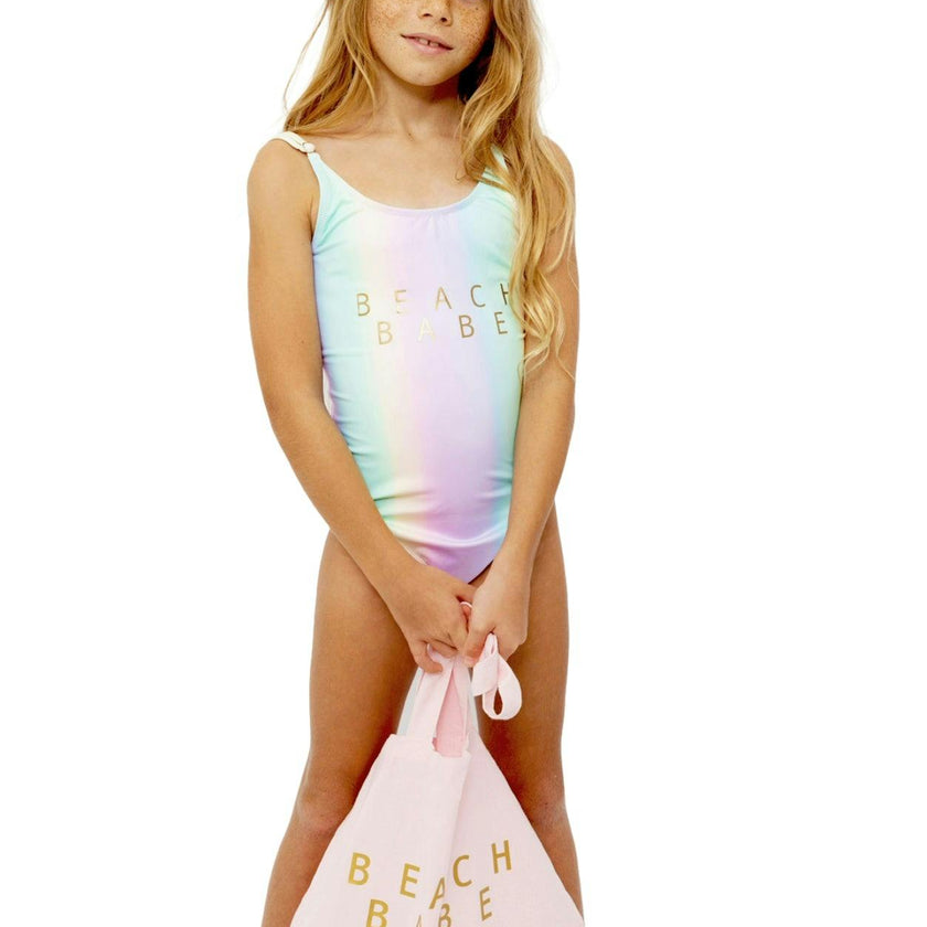 Beach Babe Rainbow Print Fully Lined Swimsuit