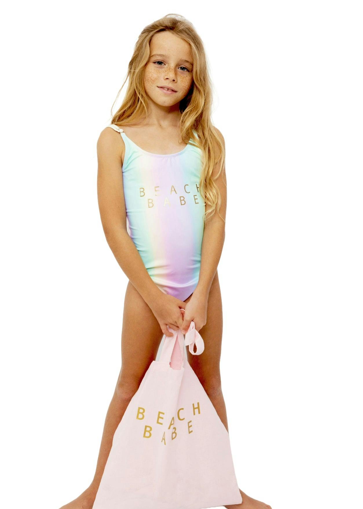 Beach Babe Rainbow Print Fully Lined Swimsuit
