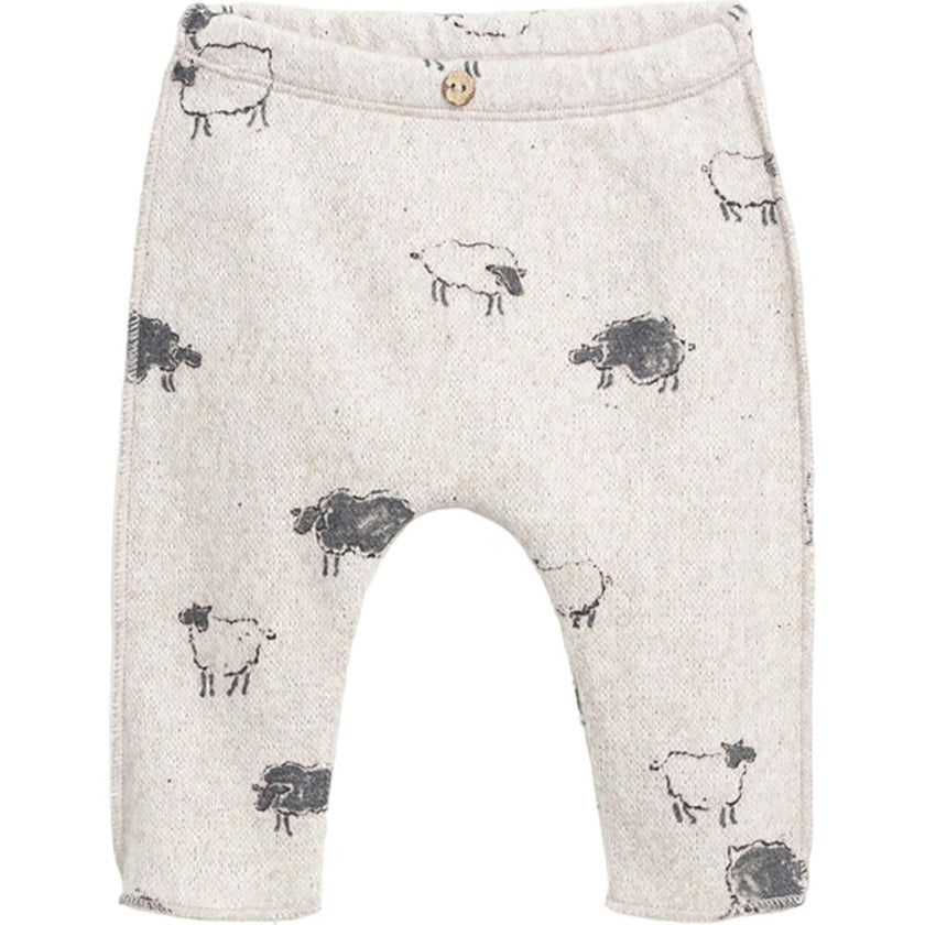 Graphic Print Elastic Waistband Coconut Button Leggings