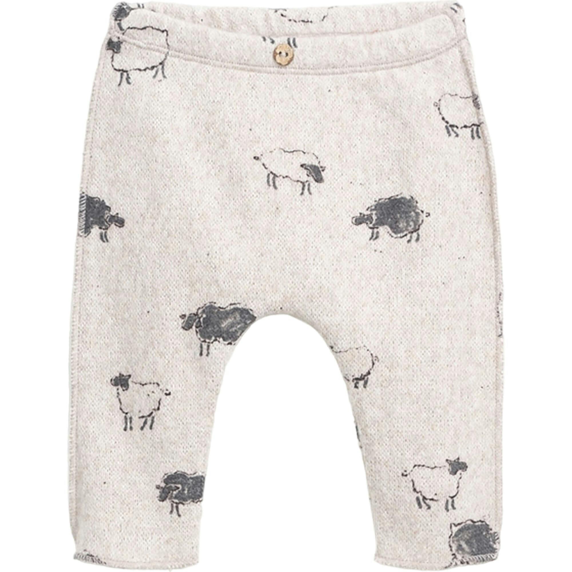 Graphic Print Elastic Waistband Coconut Button Leggings