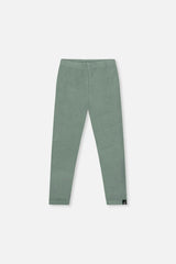 Rib Leggings Green Printed Green