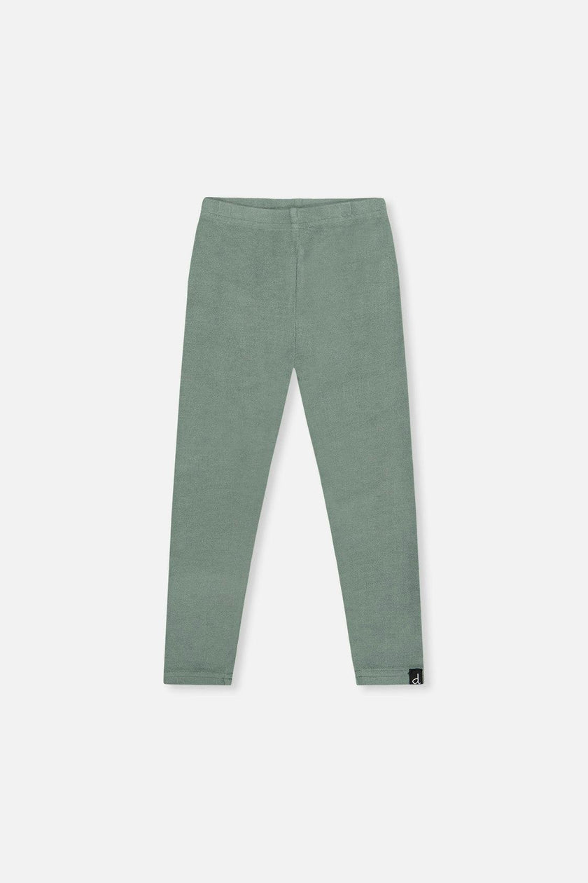 Rib Leggings Green Printed Green