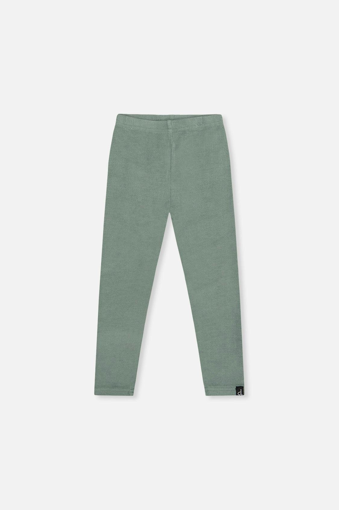 Rib Leggings Green Printed Green