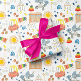Baby Shower Icons Gift Wrap