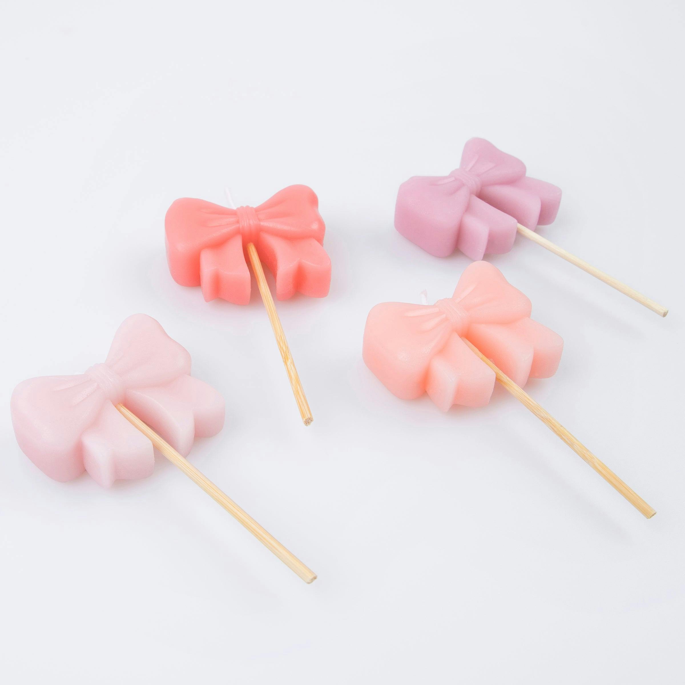 Pink Bow Candles